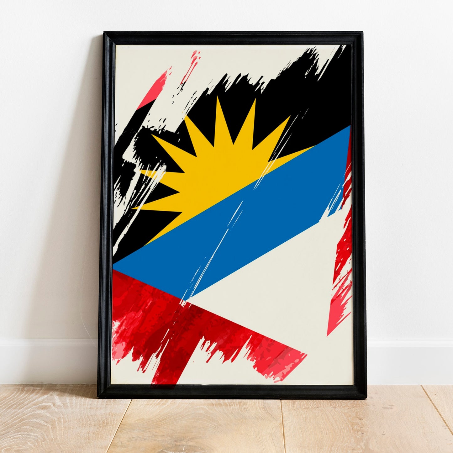 Antigua and Barbuda Flag Print | Antigua and Barbuda Poster | Antigua and Barbuda Wall Art | Antigua and Barbuda Home Decoration | Unframed