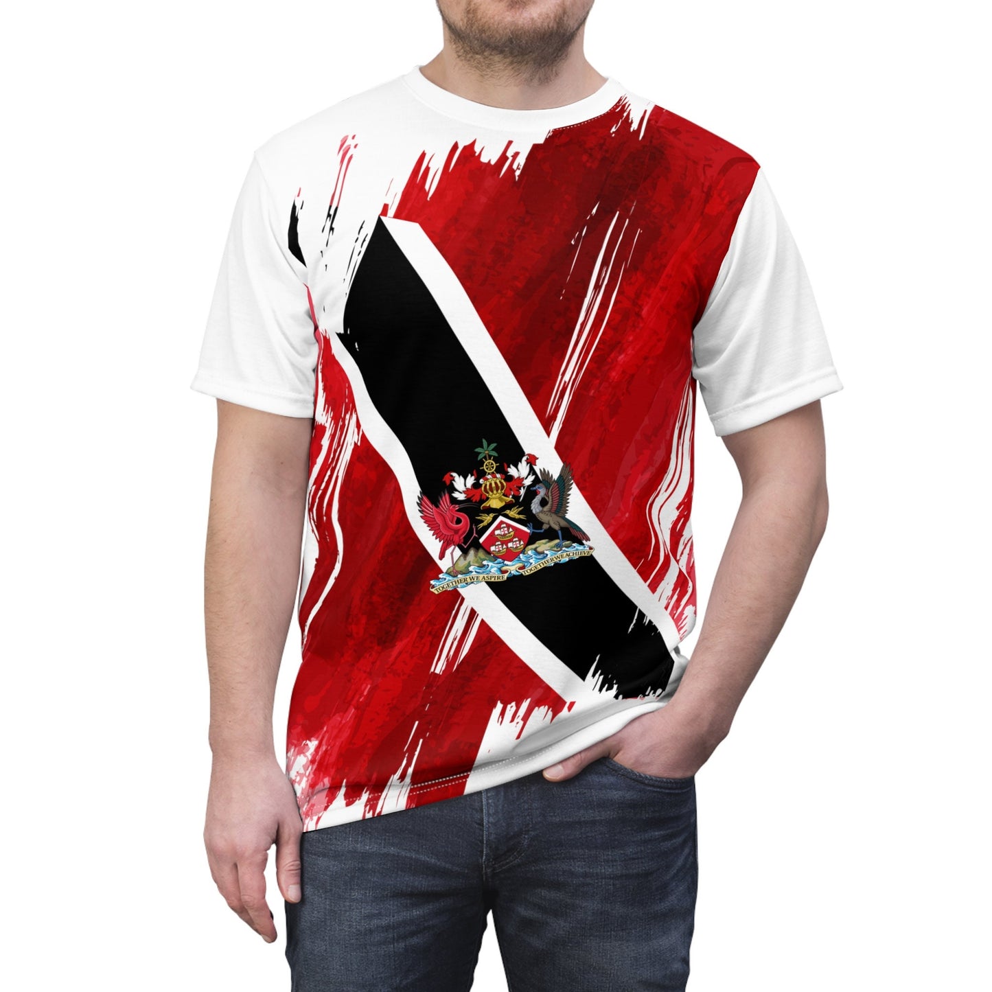 Trinidad and Tobago Flag T-shirt | Trinidad and Tobago T-shirt | All over print Unisex T-shirt with Trinidad and Tobago Flag