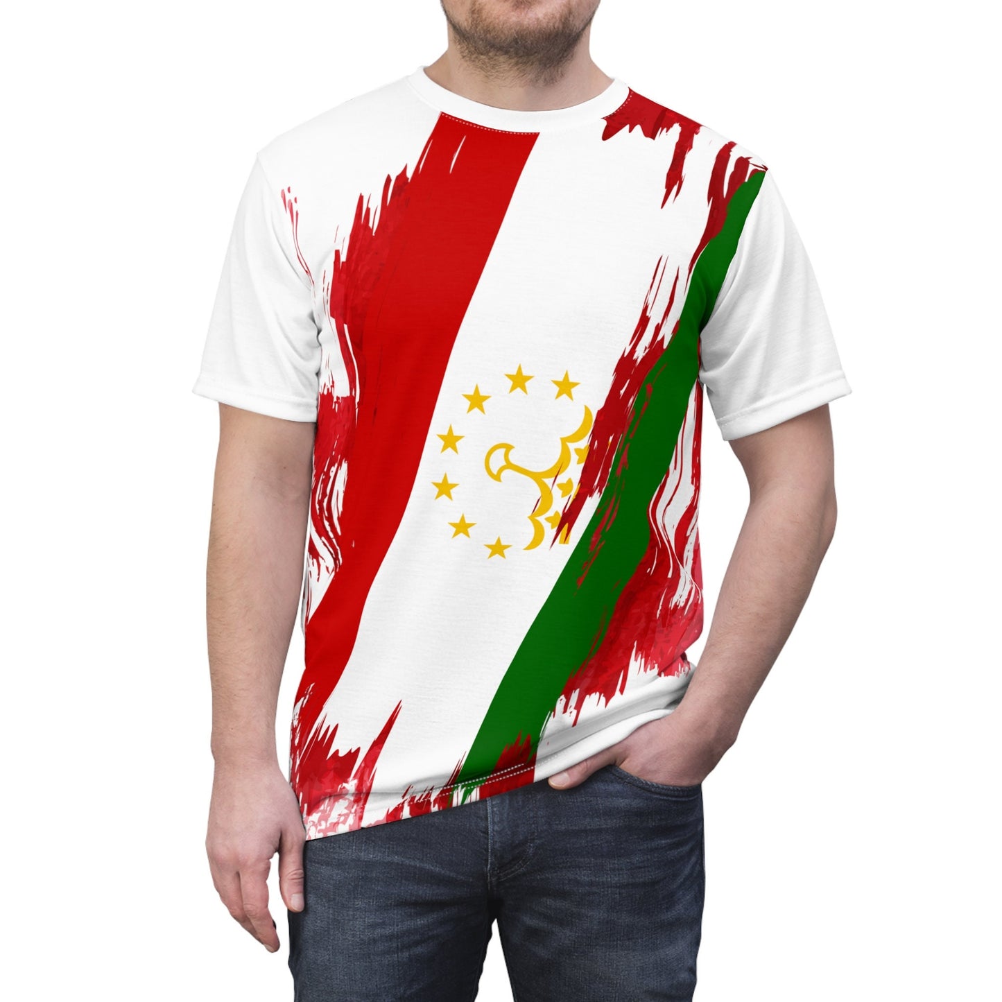 Tajikistan Flag T-shirt | Tajikistan T-shirt | All over print Unisex T-shirt with Tajikistan Flag