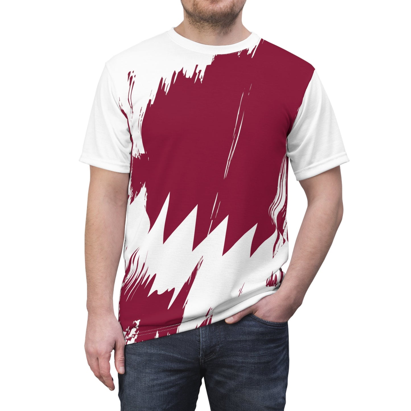Qatar Flag T-shirt | Qatar T-shirt | All over print Unisex T-shirt with Qatar Flag