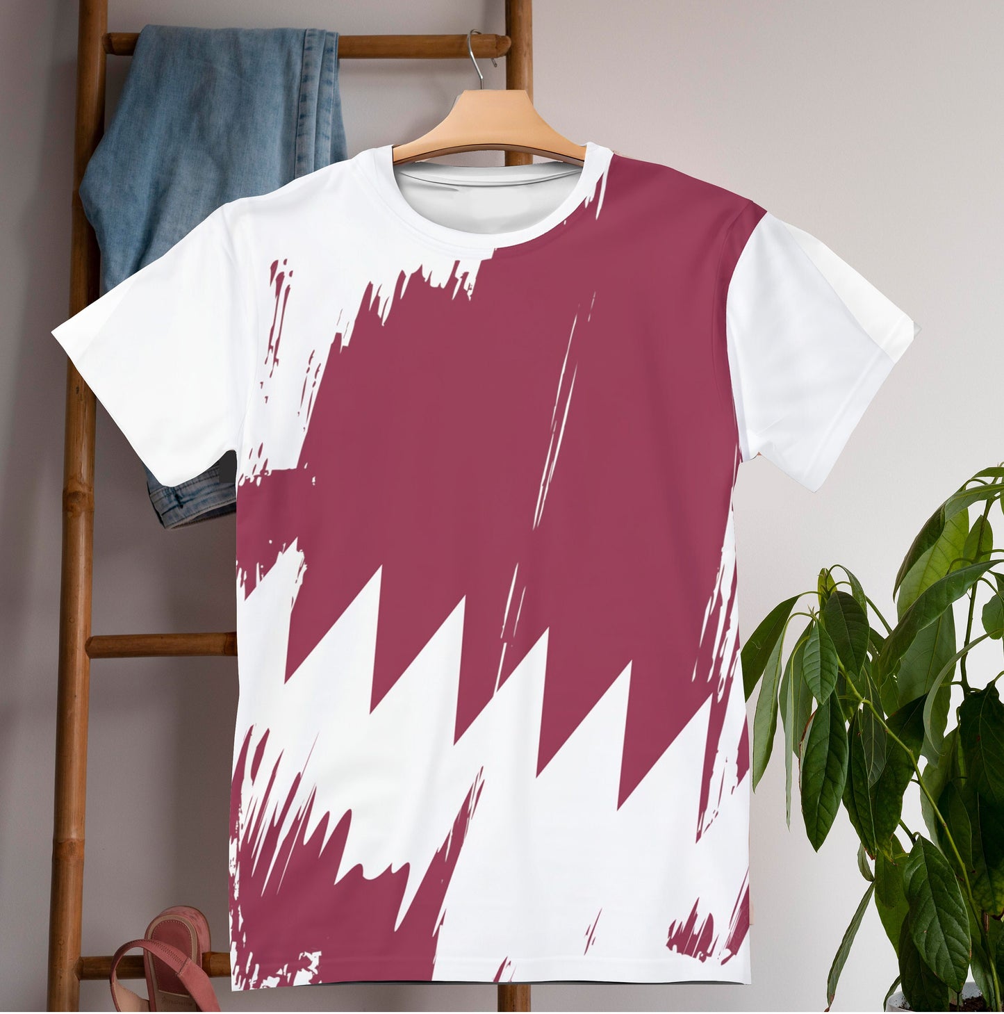 Qatar Flag T-shirt | Qatar T-shirt | All over print Unisex T-shirt with Qatar Flag