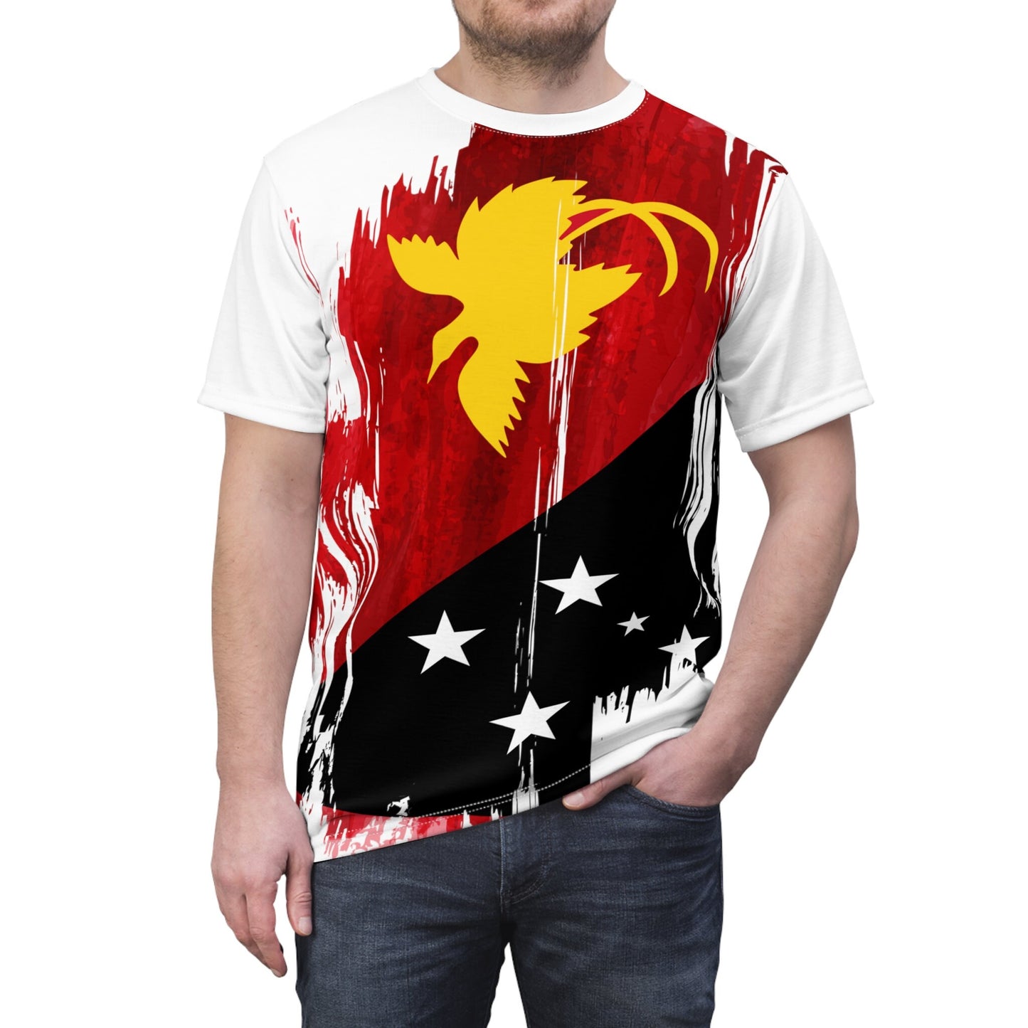 Papua New Guinea Flag T-shirt | Papua New Guinea T-shirt | All over print Unisex T-shirt with Papua New Guinea Flag
