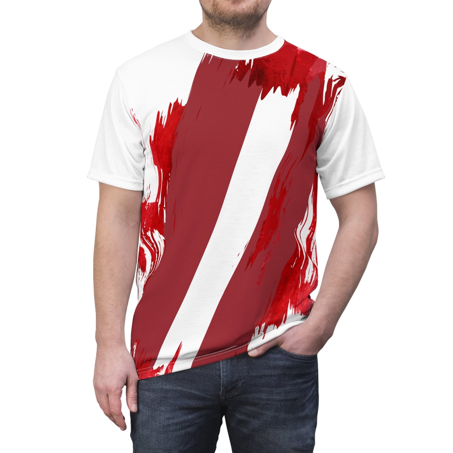 Latvia Flag T-shirt | Latvia T-shirt | All over print Unisex T-shirt with Latvia Flag