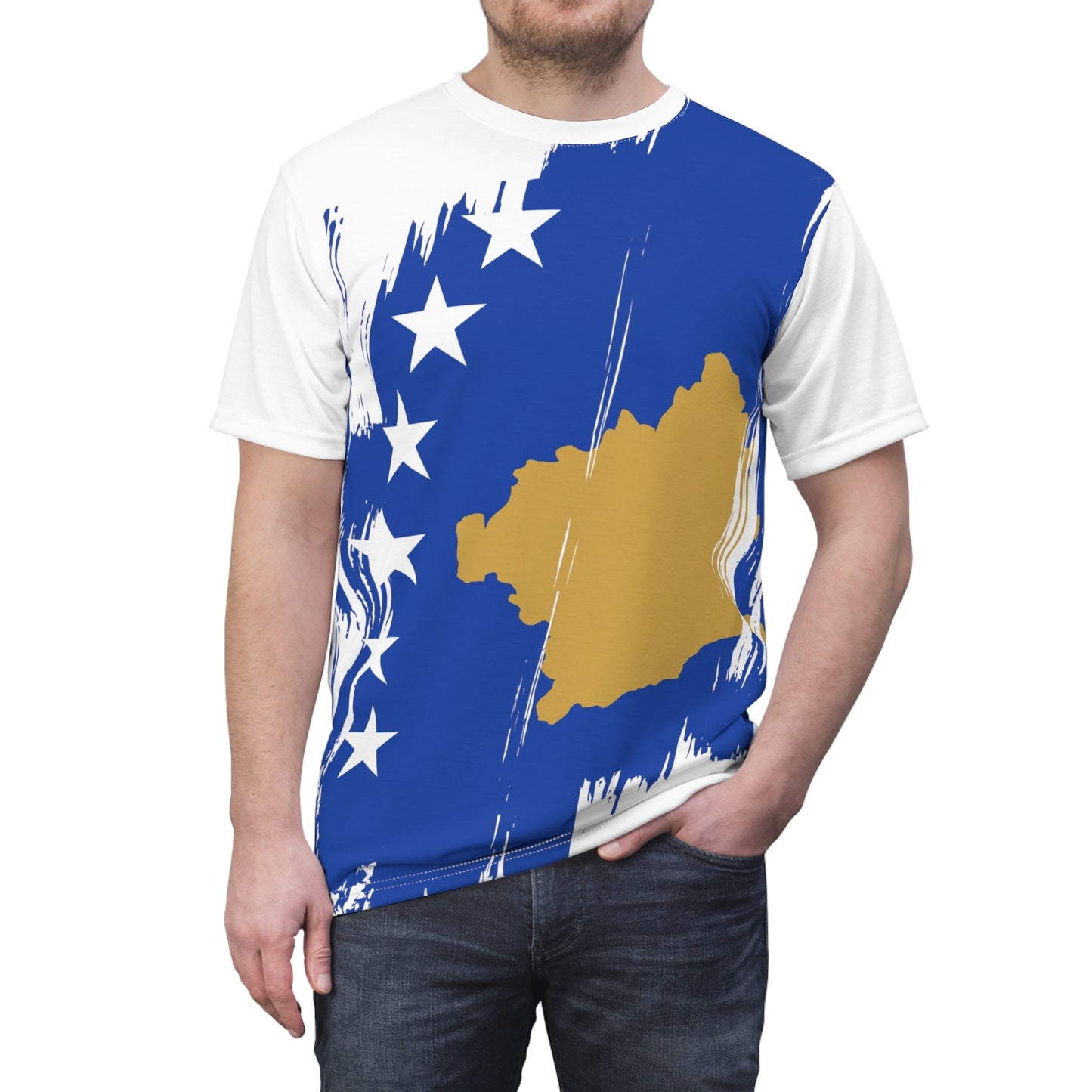 Kosovo Flag T-shirt | Kosovo T-shirt | All over print Unisex T-shirt with Kosovo Flag