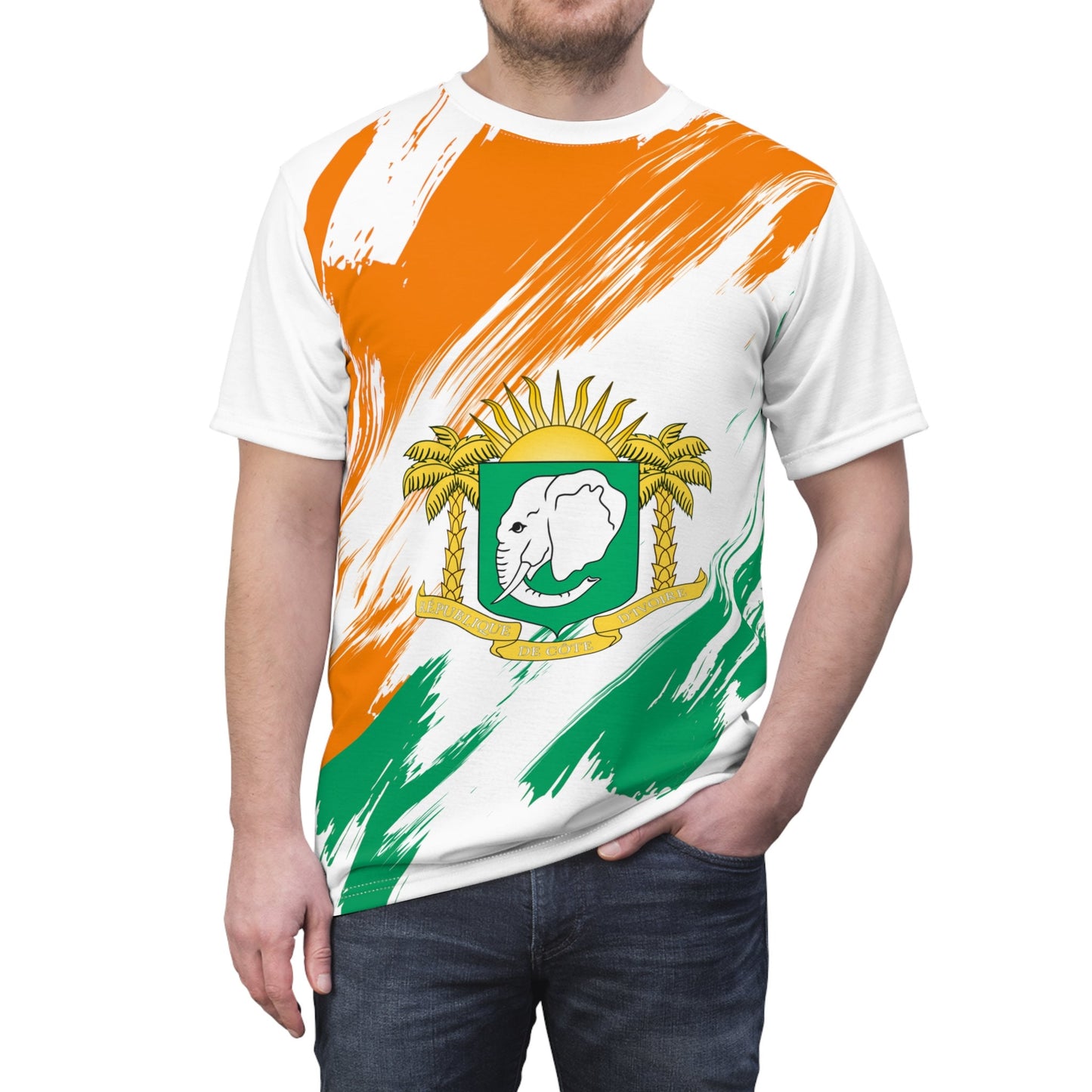 Ivory Coast Flag T-shirt | Ivory Coast T-shirt | All over print Unisex T-shirt with Ivory Coast Flag