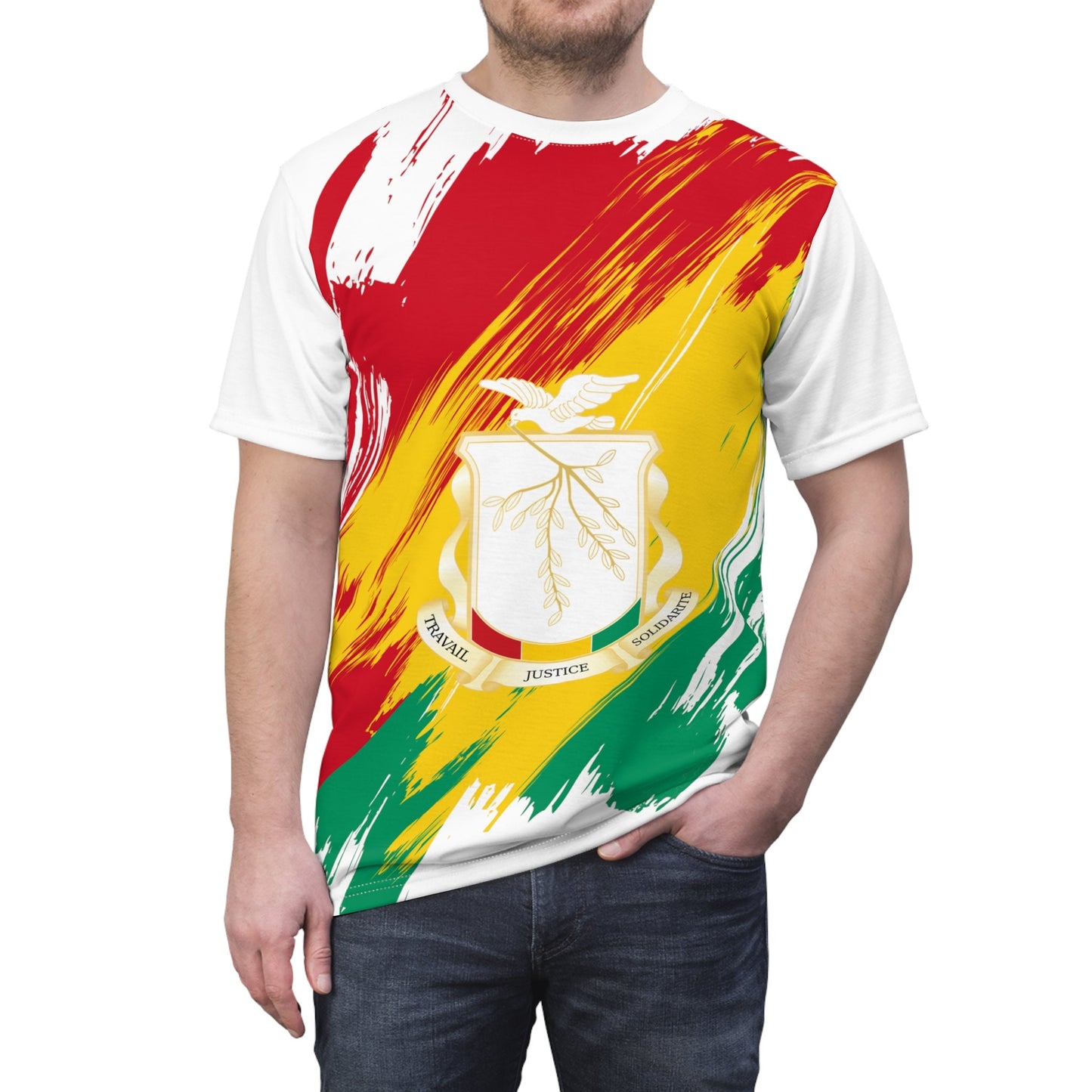 Guinea-Bissau Flag T-shirt | Guinea-Bissau T-shirt | All over print Unisex T-shirt with Guinea-Bissau Flag