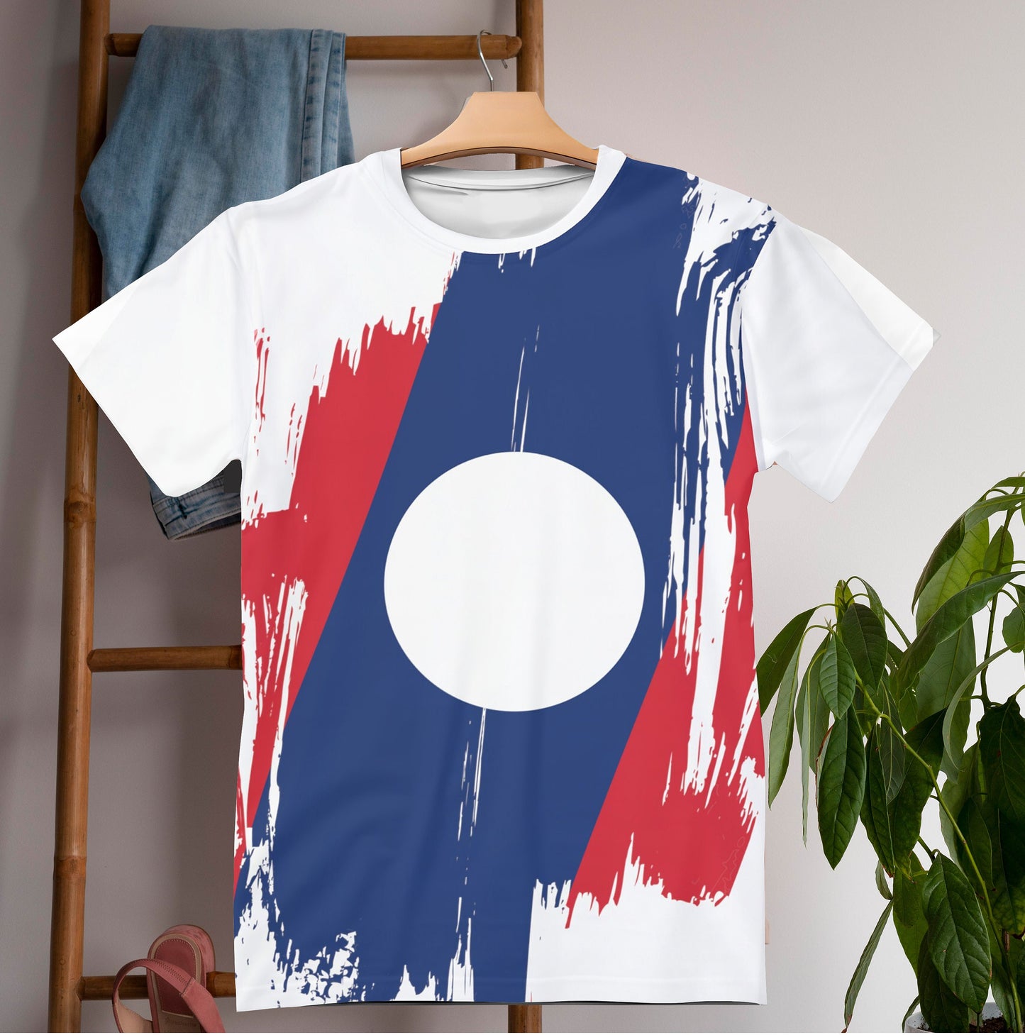 Laos Flag T-shirt | Laos T-shirt | All over print Unisex T-shirt with Laos Flag