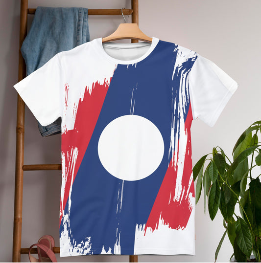Laos Flag T-shirt | Laos T-shirt | All over print Unisex T-shirt with Laos Flag
