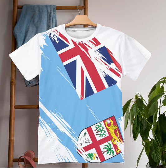 Fiji Flag T-shirt | Fiji T-shirt | All over print Unisex T-shirt with Fiji Flag