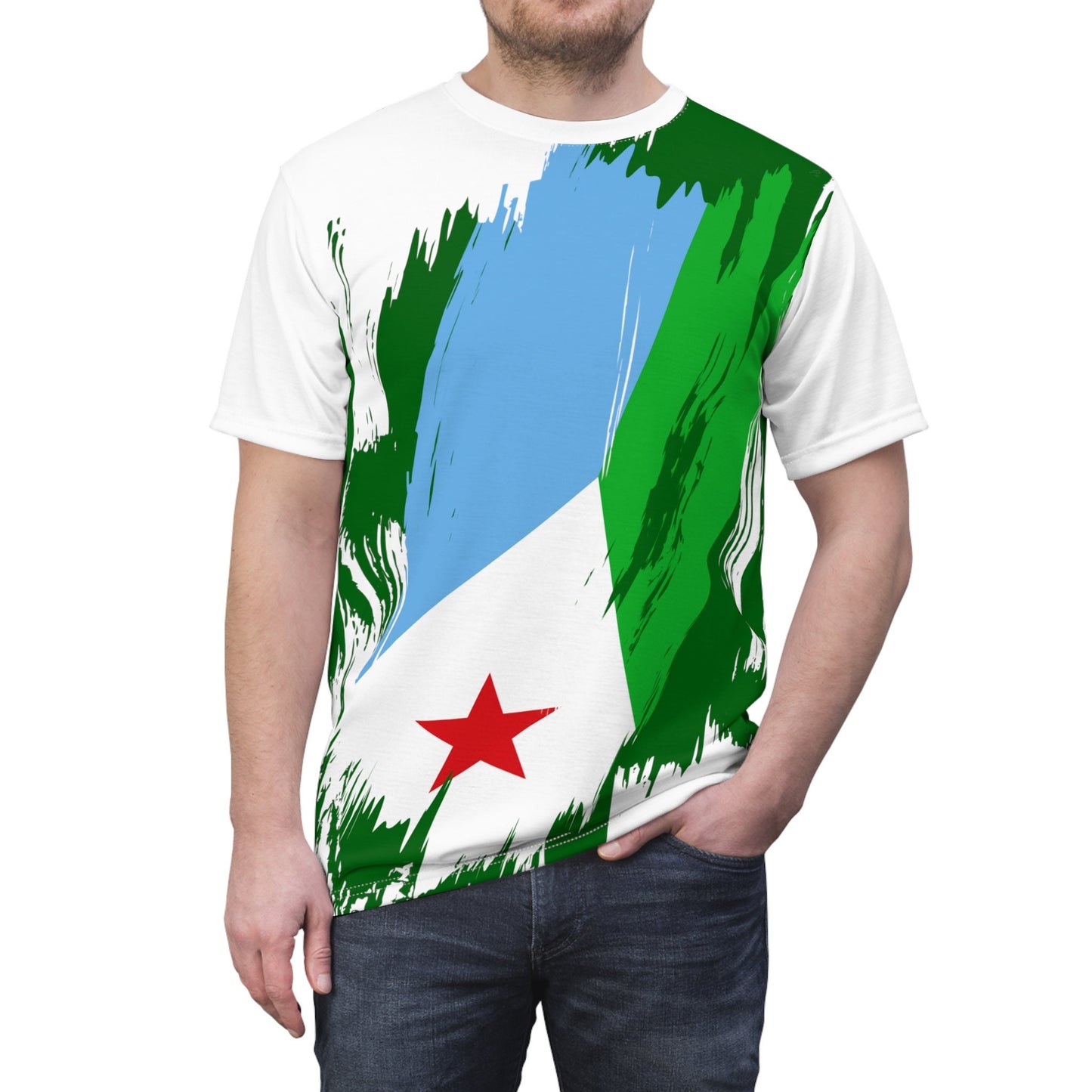 Djibouti Flag T-shirt | Djibouti T-shirt | All over print Unisex T-shirt with Djibouti Flag