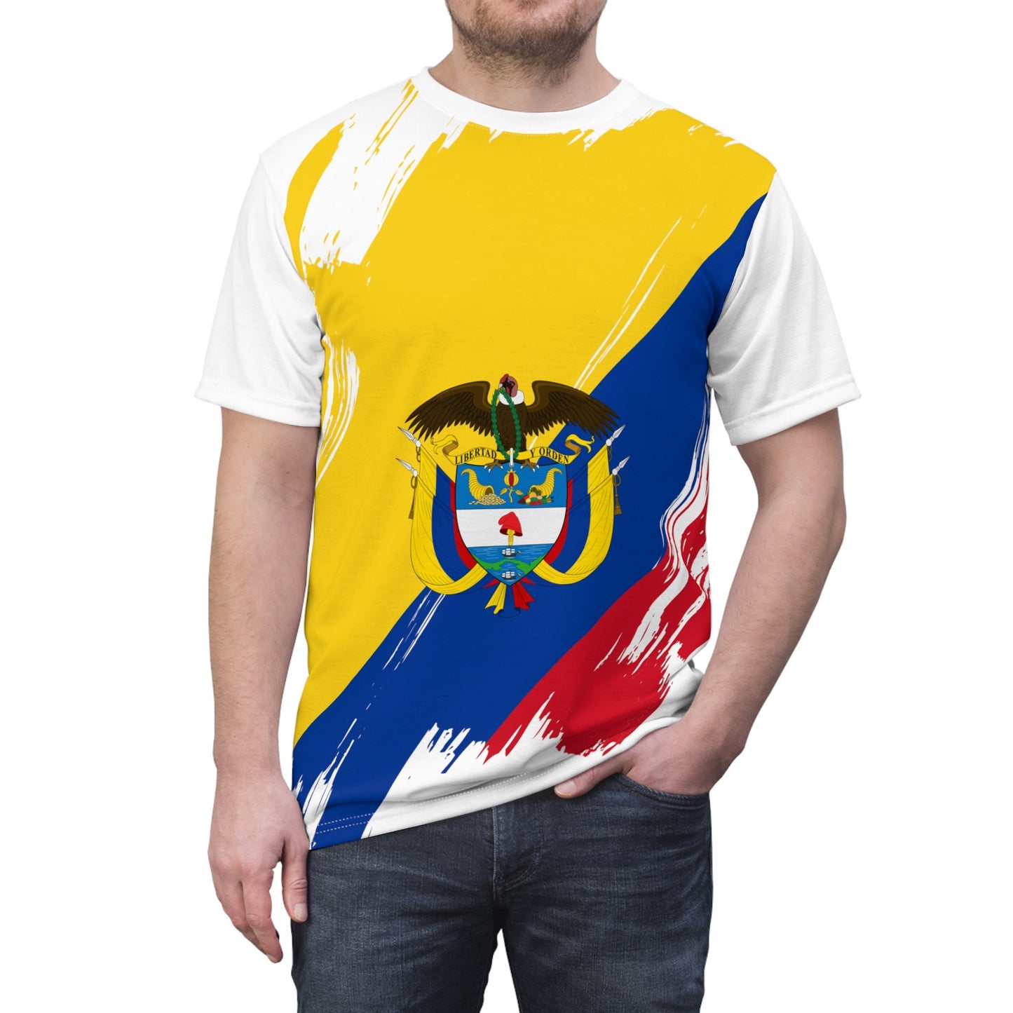Colombia Flag T-shirt | Colombia T-shirt | All over print Unisex T-shirt with Colombia Flag