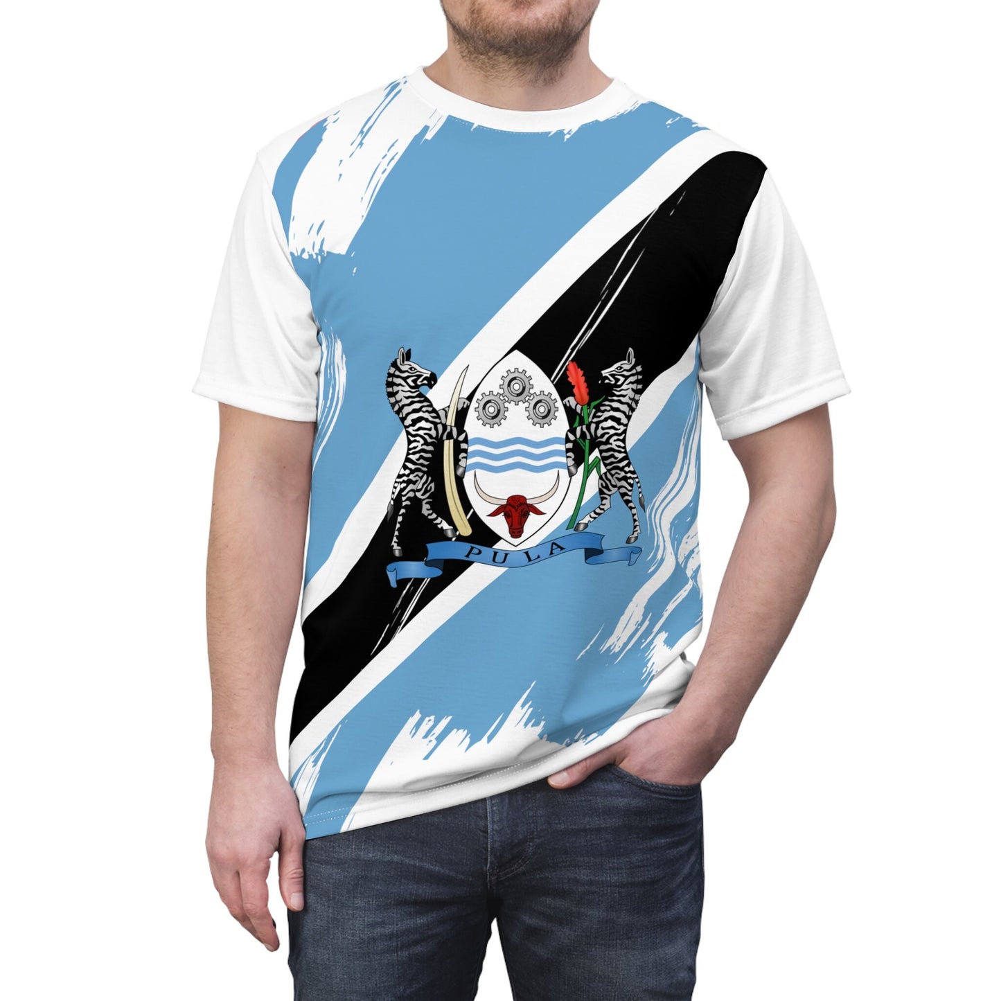 Botswana Flag T-shirt | Botswana T-shirt | All over print Unisex T-shirt with Botswana Flag
