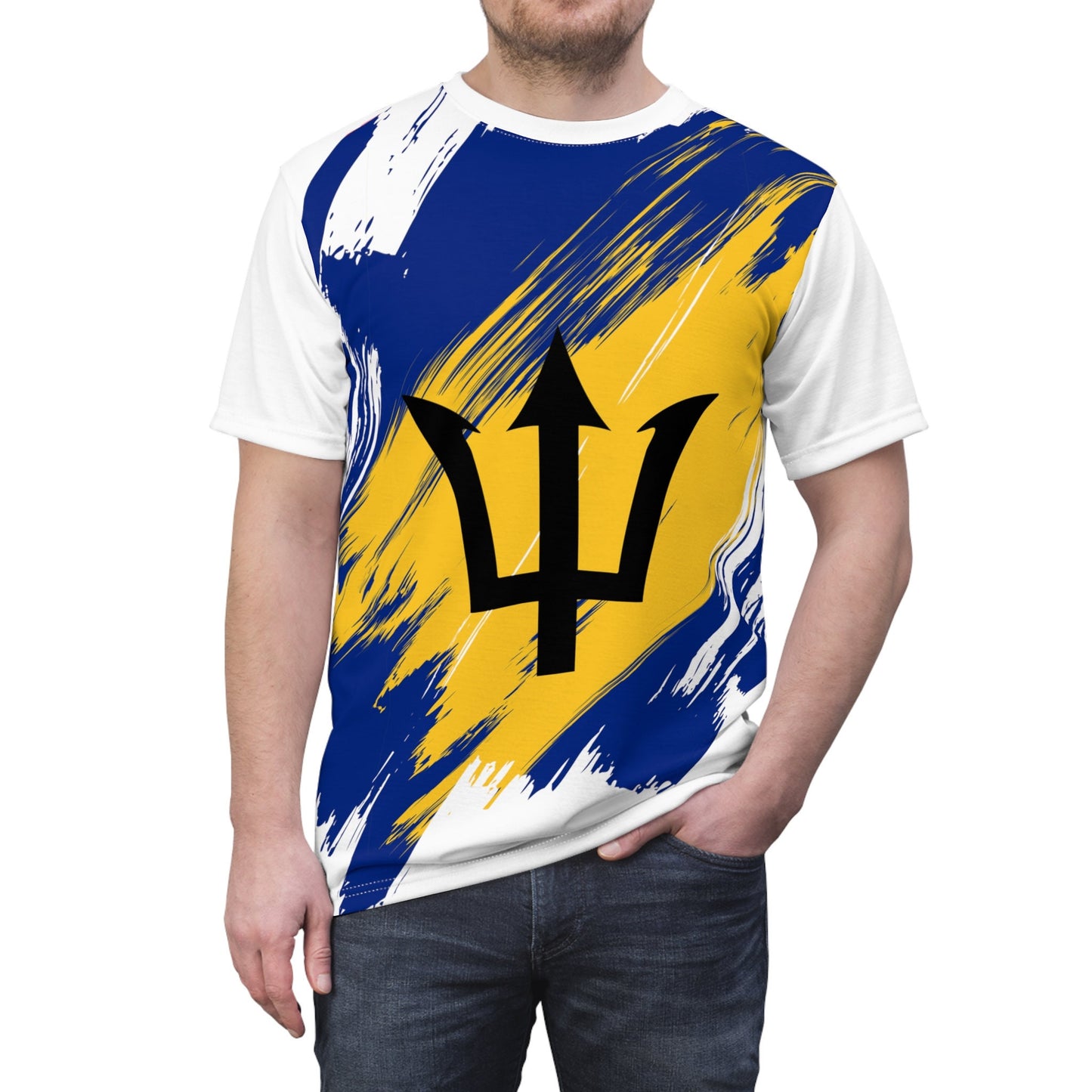 Barbados Flag T-shirt | Barbados T-shirt | All over print Unisex T-shirt with Barbados Flag