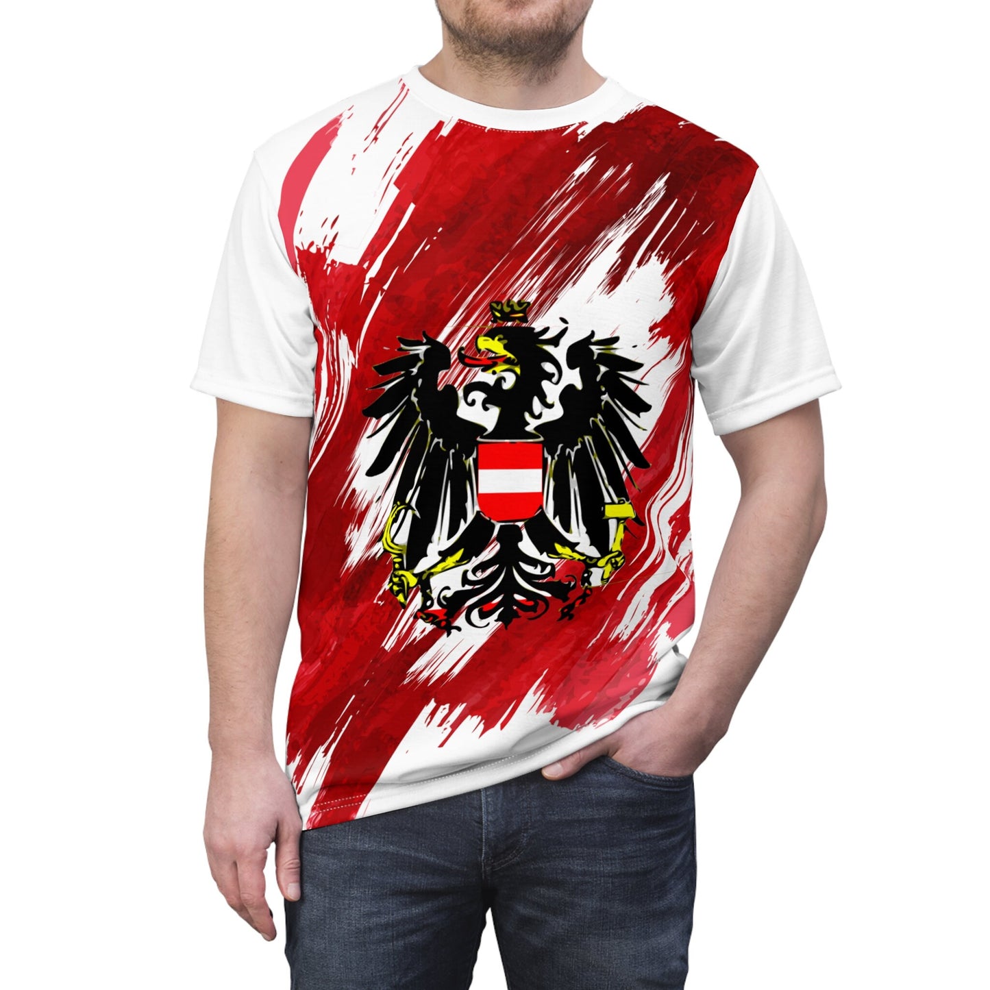 Austria Flag T-shirt | Austria T-shirt | All over print Unisex T-shirt with Austria Flag