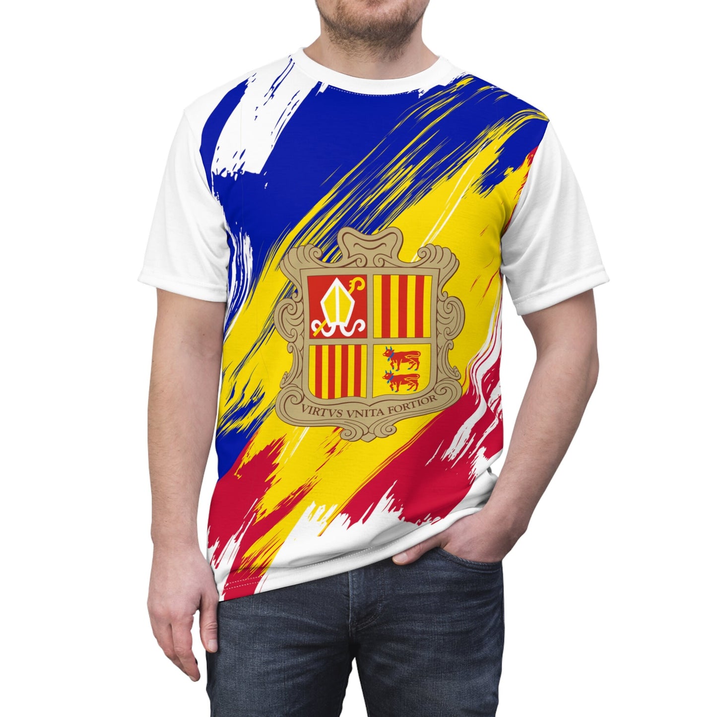 Andorra Flag T-shirt | Andorra T-shirt | All over print Unisex T-shirt with Andorra Flag