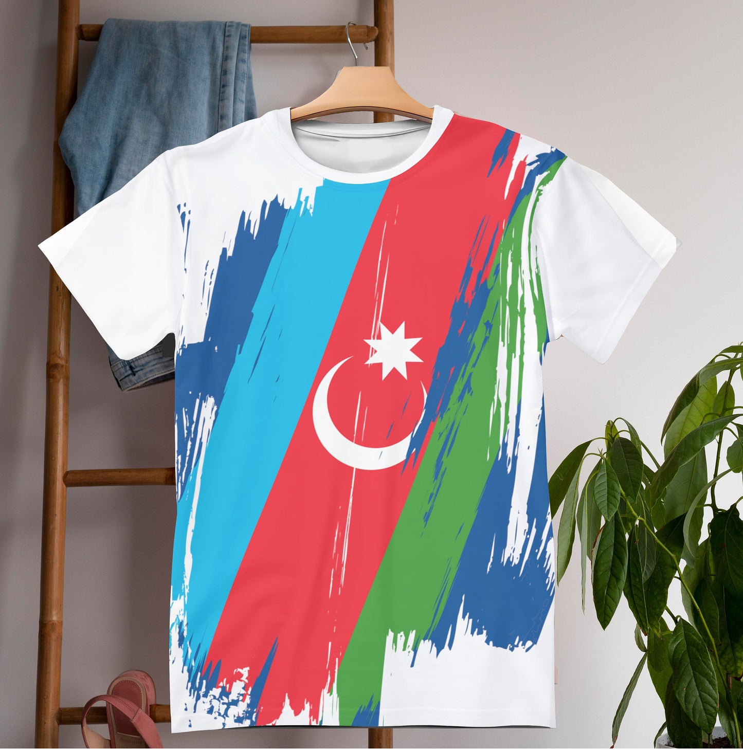 Azerbaijan Flag T-shirt | Azerbaijan T-shirt | All over print Unisex T-shirt with Azerbaijan Flag