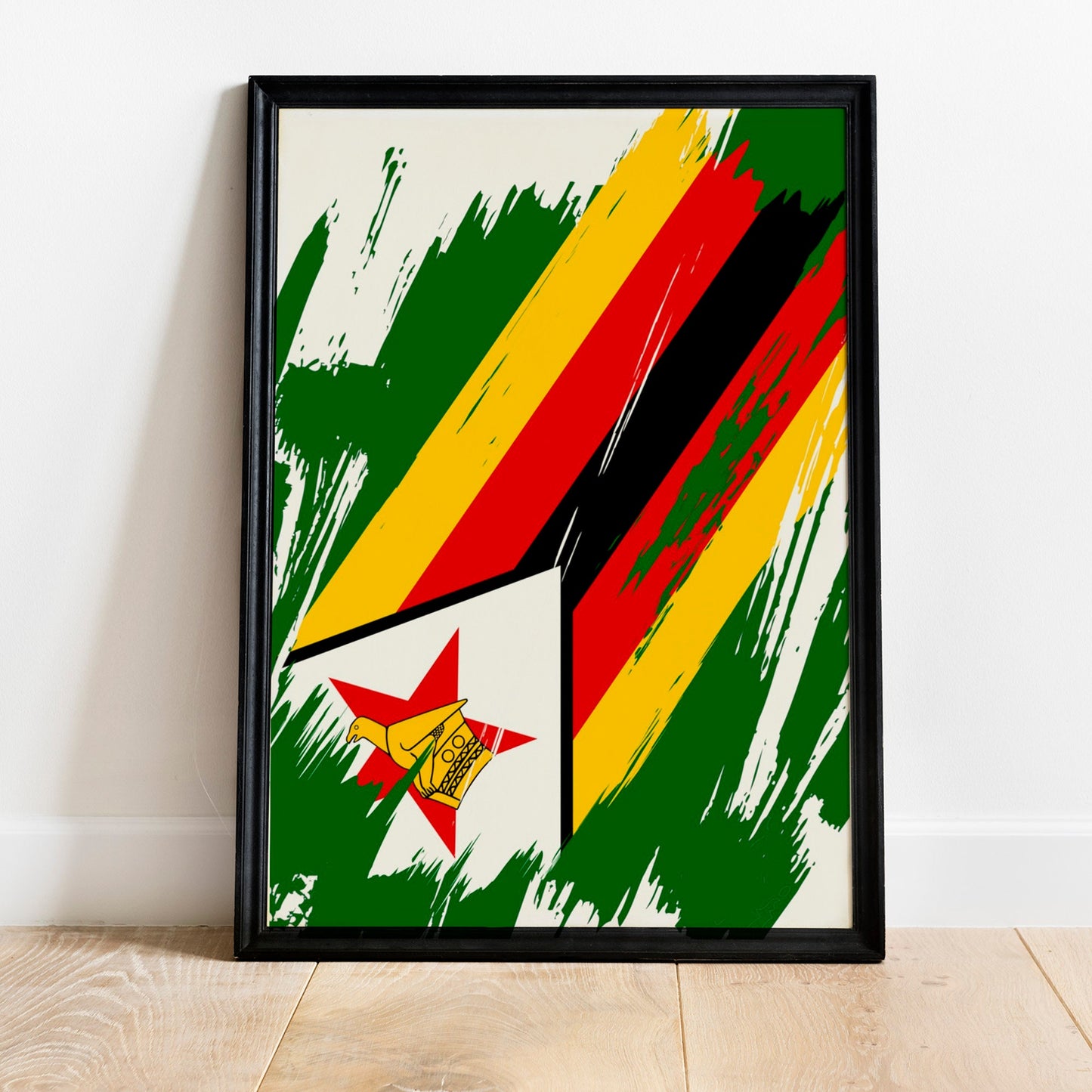 Zimbabwe Flag Print | Zimbabwe Poster | Zimbabwe Wall art print | Zimbabwe Home Decoration | Unframed