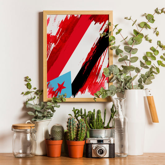 Yemen Flag Print | Yemen Poster | Yemen Wall art print | Yemen Home Decoration | Unframed