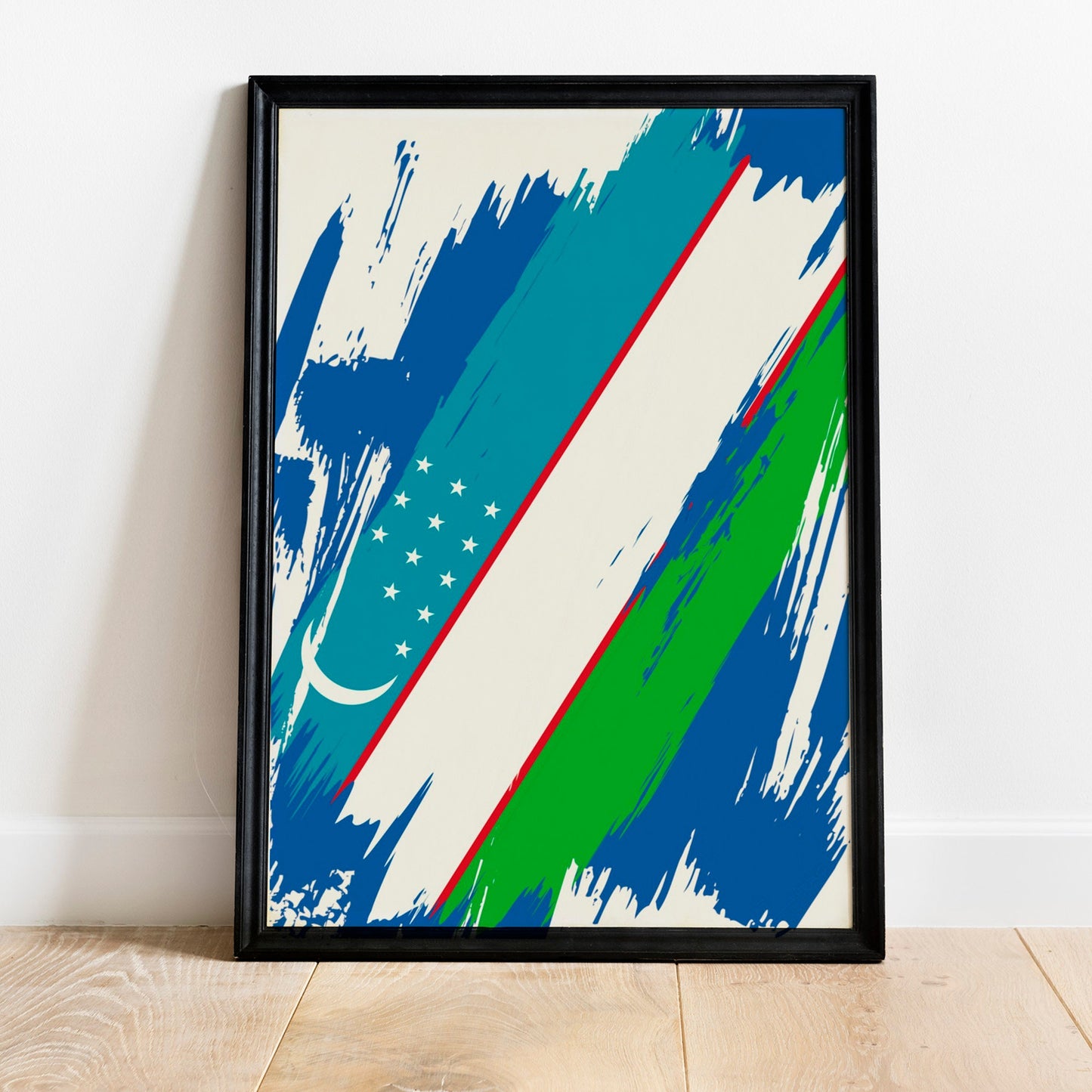 Uzbekistan Flag Print | Uzbekistan Poster | Uzbekistan Wall art print | Uzbekistan Home Decoration | Unframed