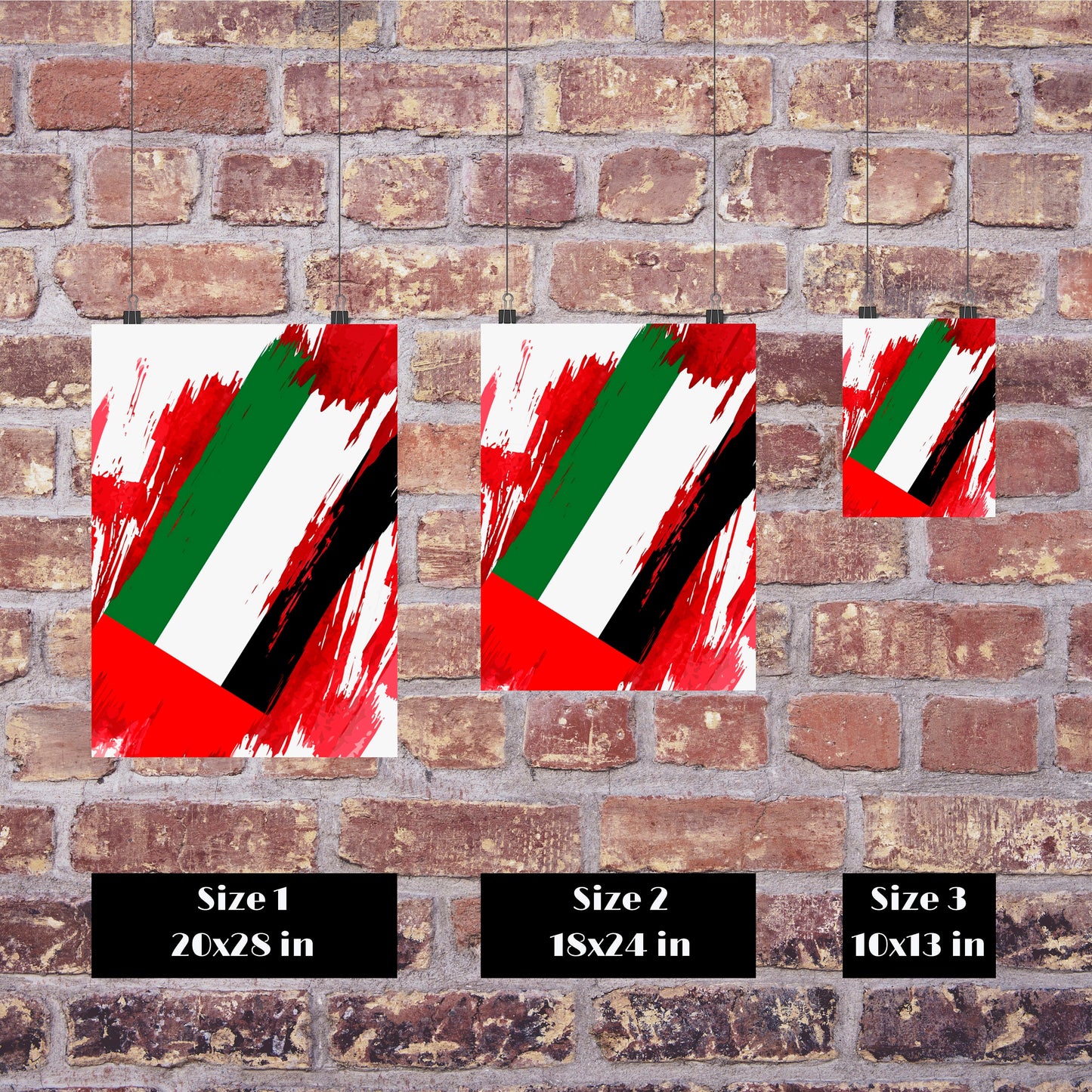 United Arab Emirates Flag Print | United Arab Emirates Poster | United Arab Emirates Wall art print | Unframed