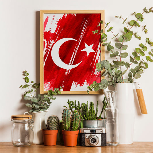 Turkey Flag Print | Turkey Poster | Turkey Wall art print | Turkey Home Decoration | Unframed