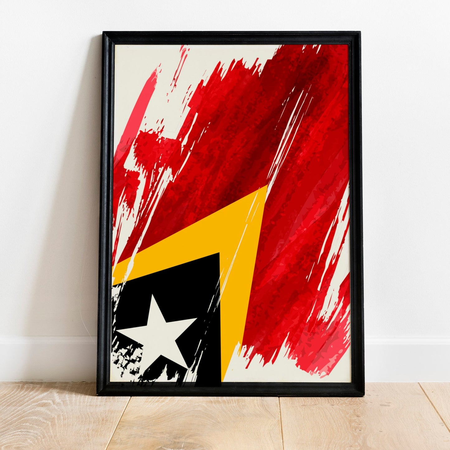 Timor-Leste Flag Print | Timor-Leste Poster | Timor-Leste Wall art print | Timor-Leste Home Decoration | Unframed