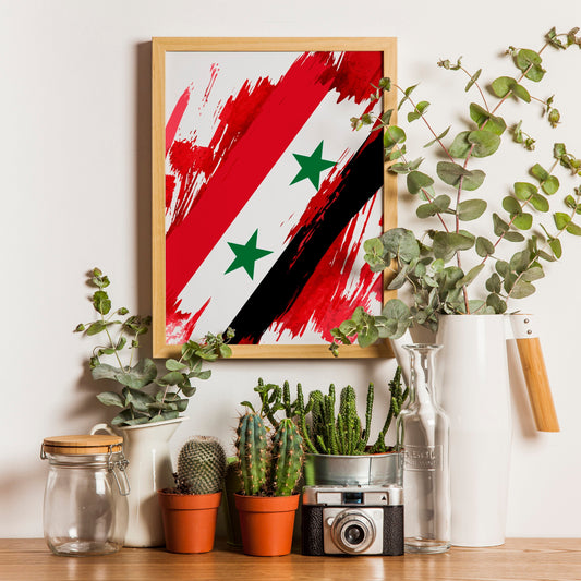 Syria Flag Print | Syria Poster | Syria Wall art print | Syria Home Decoration | Unframed