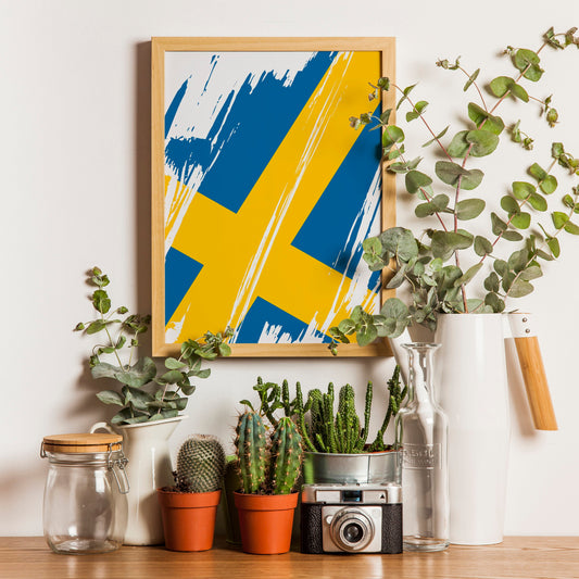 Sweden Flag Print | Sweden Poster | Sweden Wall art print | Sweden Home Decoration | Unframed