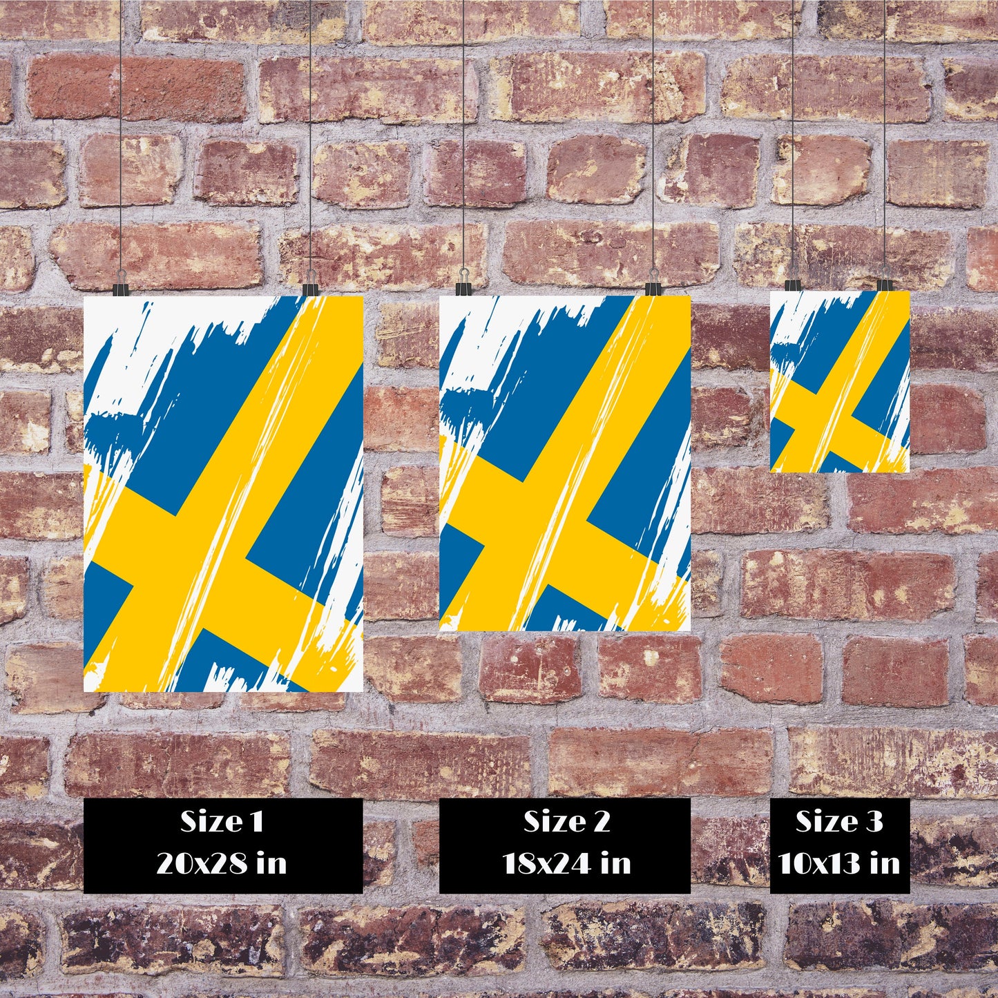 Sweden Flag Print | Sweden Poster | Sweden Wall art print | Sweden Home Decoration | Unframed