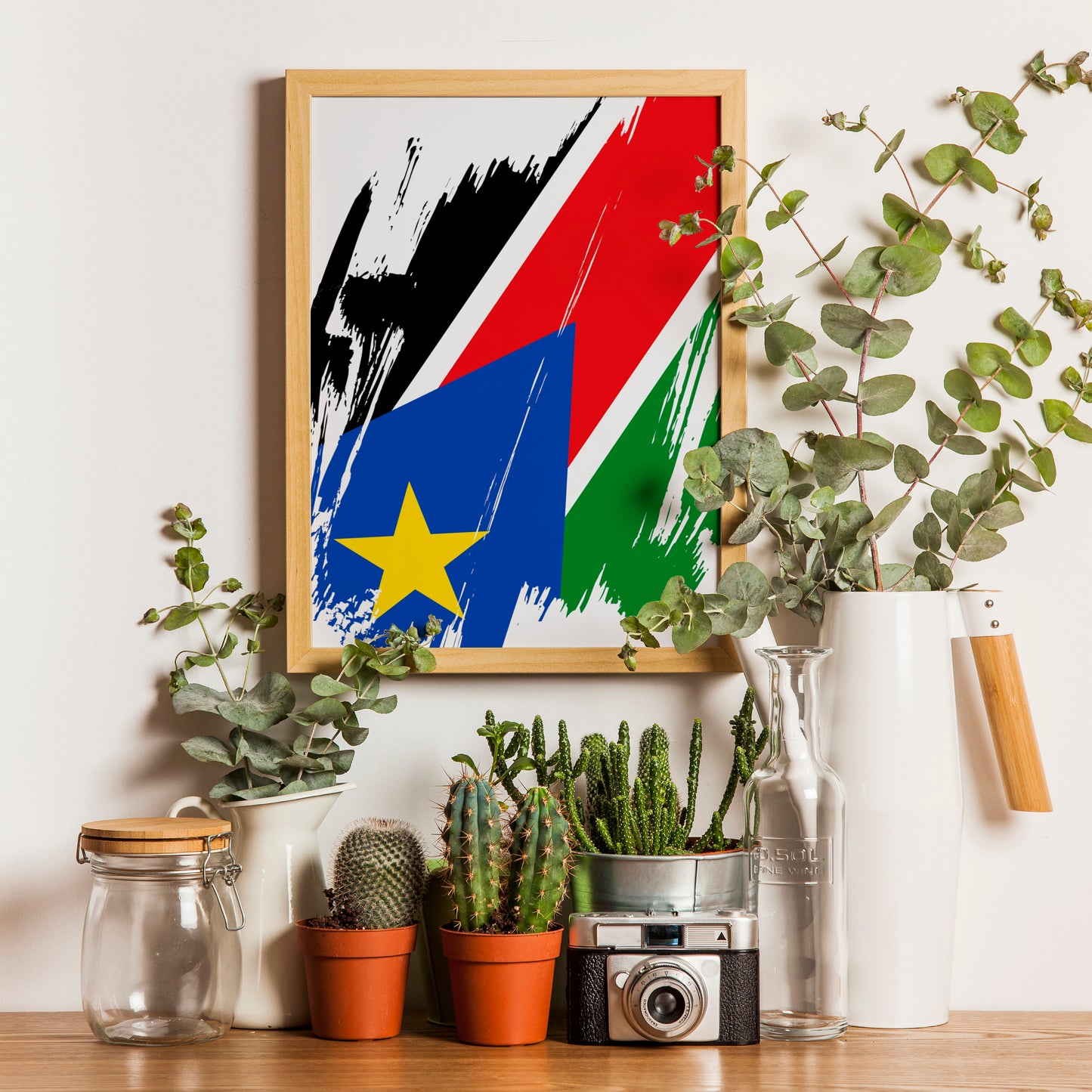 South Sudan Flag Print | South Sudan Poster | South Sudan Wall art print | South Sudan Home Decoration | Unframed