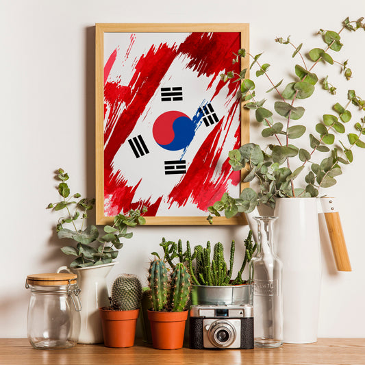 South Korea Flag Print | South Korea Poster | South Korea Wall art print | South Korea Home Decoration | Unframed