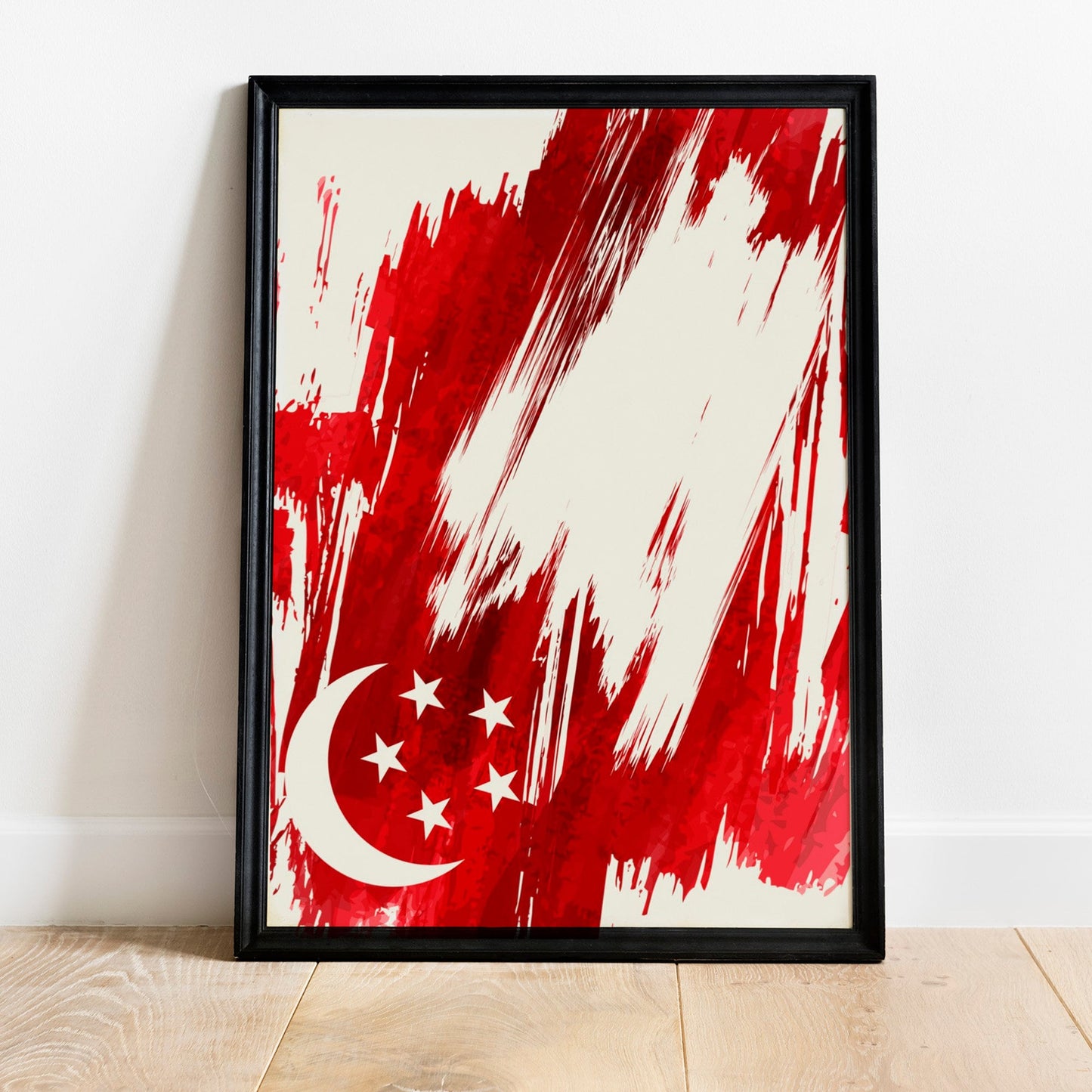 Singapore Flag Print | Singapore Poster | Singapore Wall art print | Singapore Home Decoration | Unframed