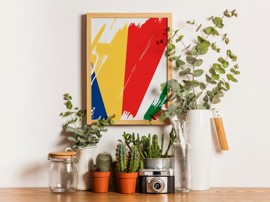 Seychelles Flag Print | Seychelles Poster | Seychelles Wall art print | Seychelles Home Decoration | Unframed