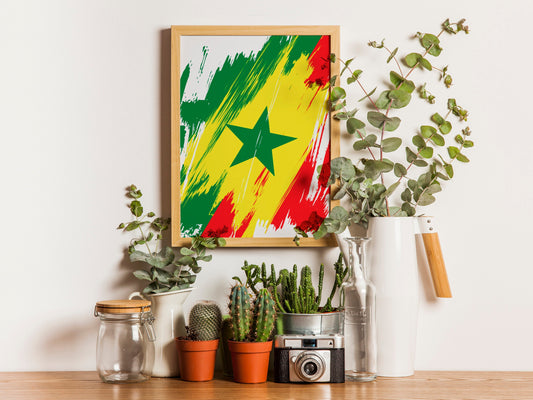 Senegal Flag Print | Senegal Poster | Senegal Wall art print | Senegal Home Decoration | Unframed