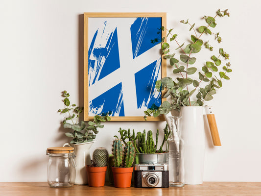 Scotland Flag Print | Scotland Poster | Scotland Wall art print | Scotland Home Decoration | Unframed