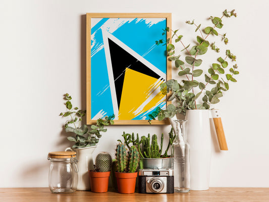 Saint Lucia Flag Print | Saint Lucia Poster | Saint Lucia Wall art print | Saint Lucia Home Decoration | Unframed