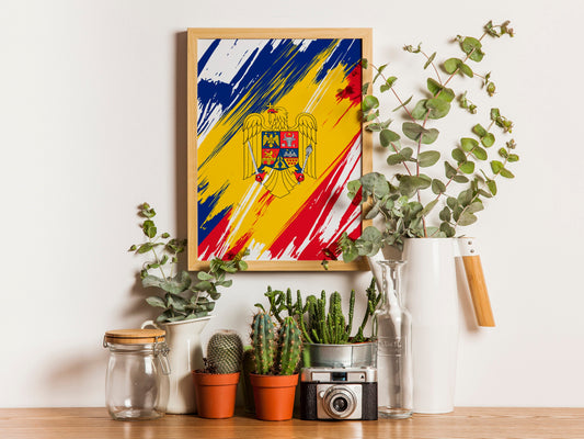 Romania Flag Print | Romania Poster | Romania Wall art print | Romania Home Decoration | Unframed