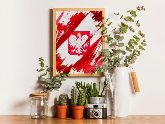 Poland Flag Print | Poland Poster | Poland Wall art print | Poland Home Decoration | Unframed