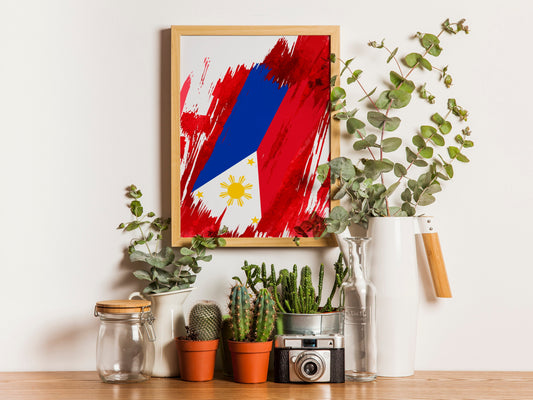 Philippines Flag Print | Philippines Poster | Philippines Wall art print | Philippines Home Decoration | Unframed