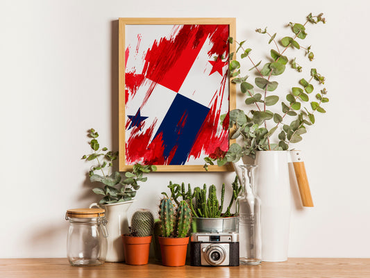 Panama Flag Print | Panama Poster | Panama Wall art print | Panama Home Decoration | Unframed