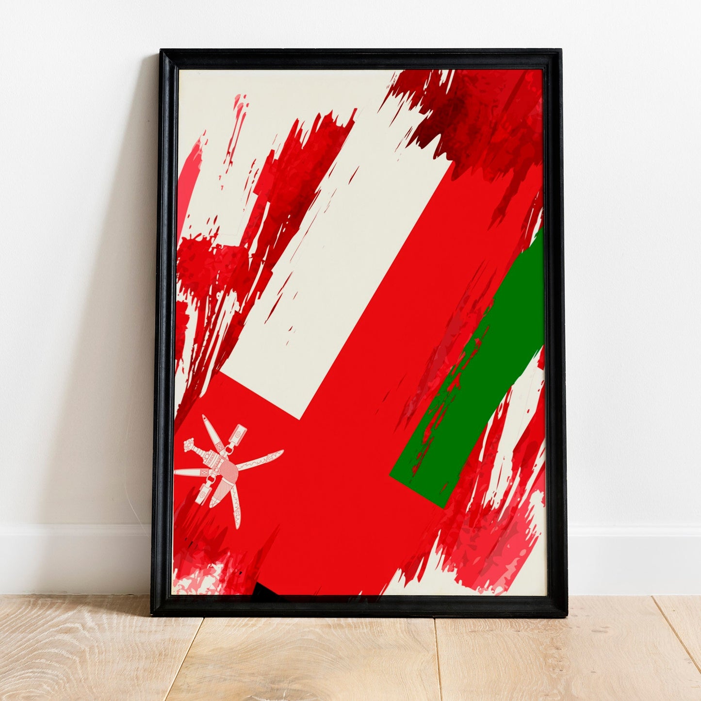 Oman Flag Print | Oman Poster | Oman Wall art print | Oman Home Decoration | Unframed