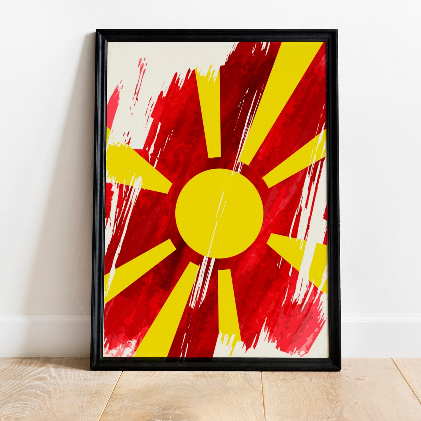 North Macedonia  Flag Print | North Macedonia  Poster | North Macedonia  Wall art print | North Macedonia  Home Decoration | Unframed