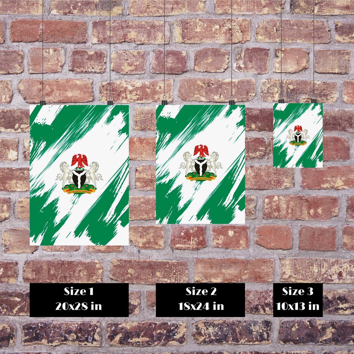 Nigeria Flag Print | Nigeria Poster | Nigeria Wall art print | Nigeria Home Decoration | Unframed