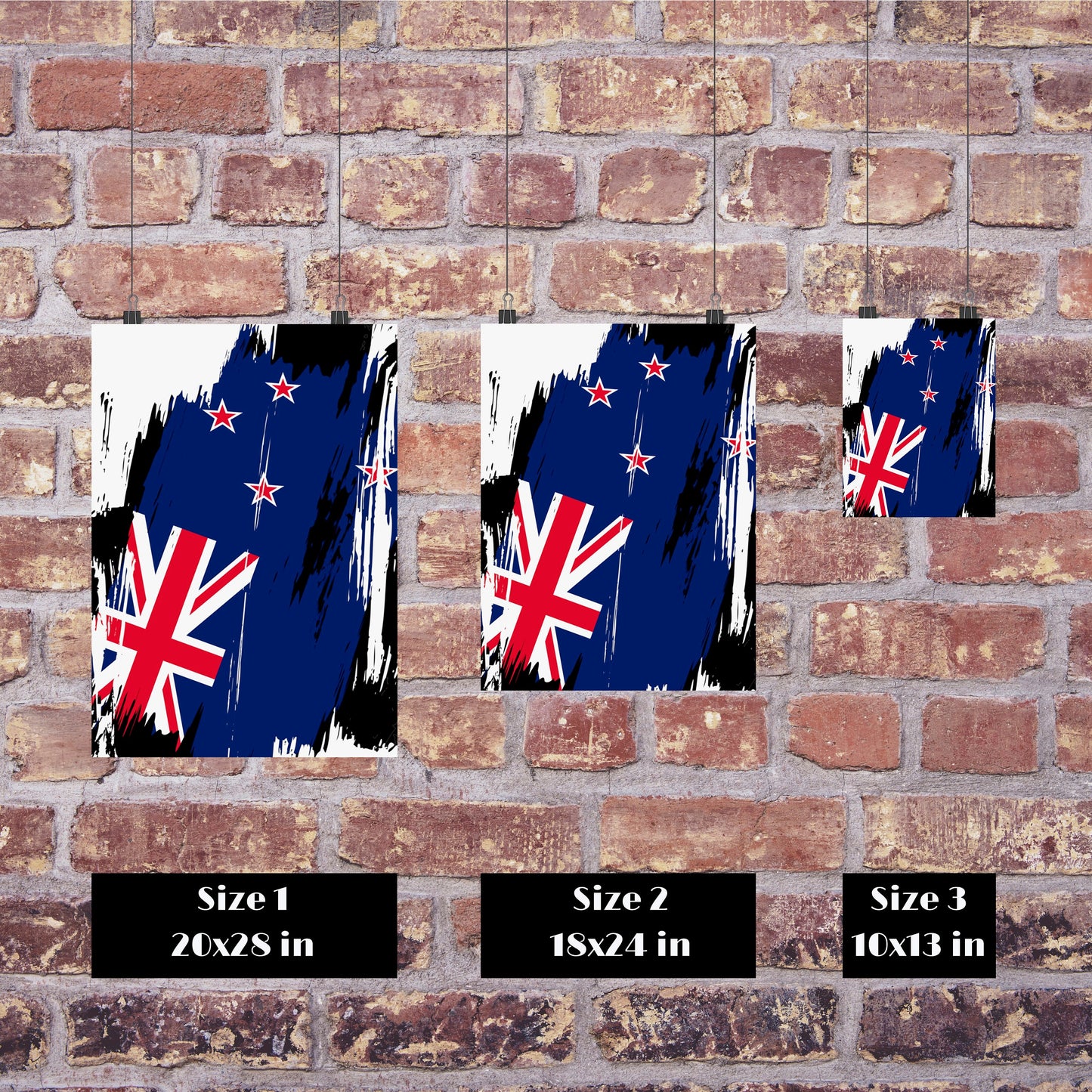 New Zealand Flag Print | New Zealand Poster | New Zealand Wall art print | New Zealand Home Decoration | Unframed