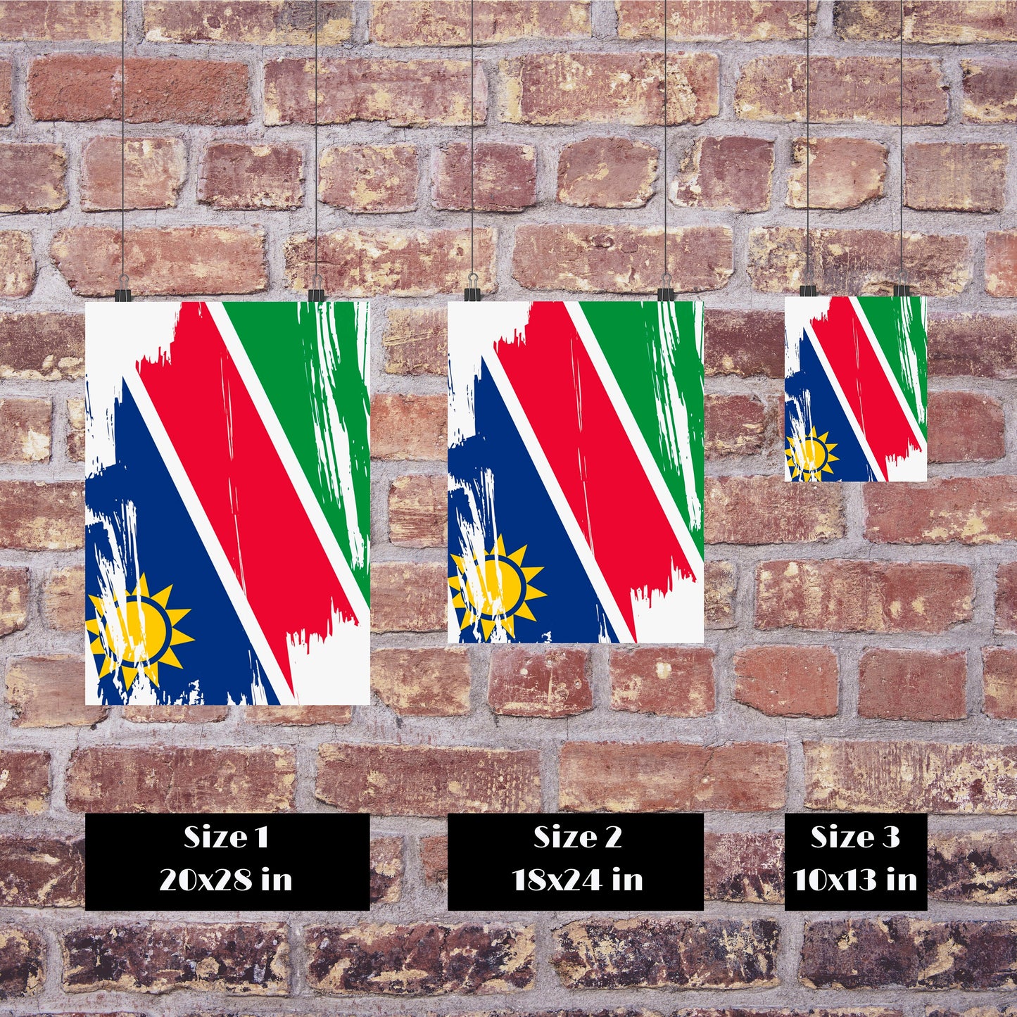 Namibia Flag Print | Namibia Poster | Namibia Wall art print | Namibia Home Decoration | Unframed