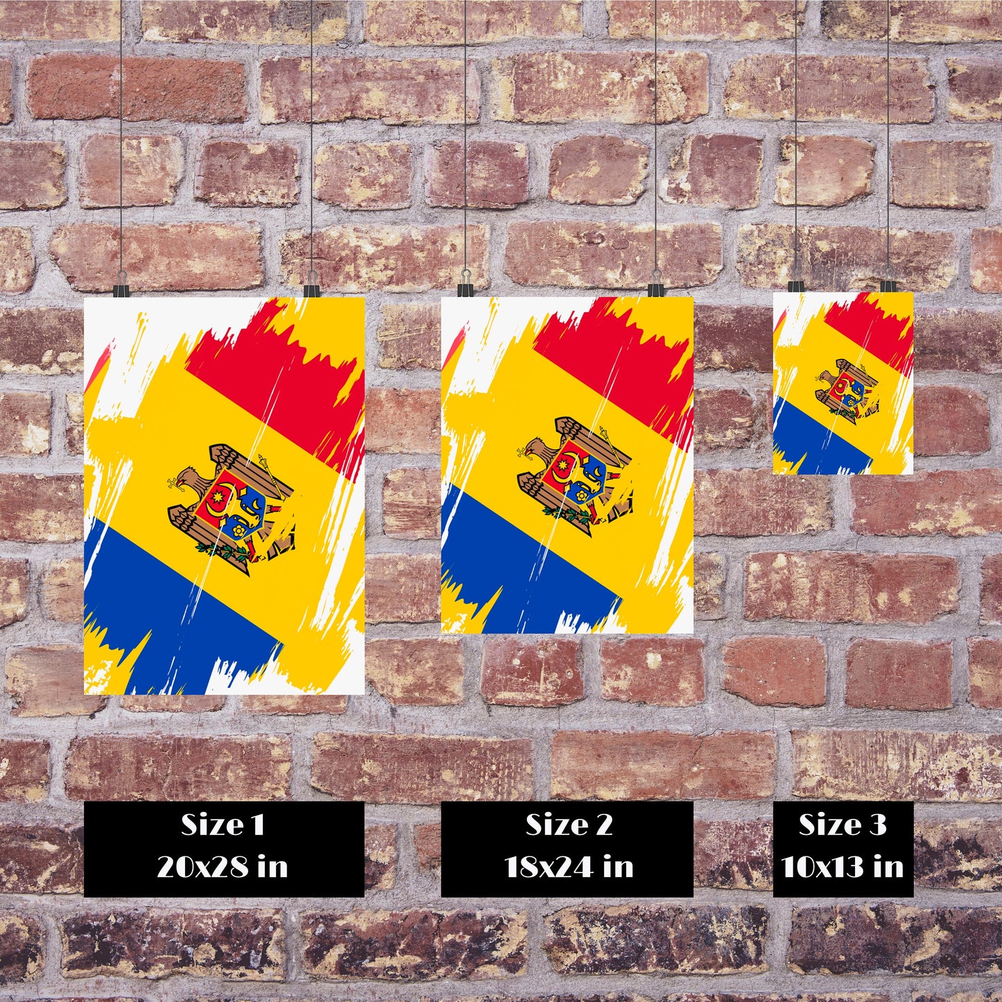 Moldova Flag Print | Moldova Poster | Moldova Wall art print | Moldova Home Decoration | Unframed