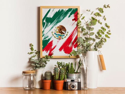 Mexico Flag Print | Mexico Poster | Mexico Wall art print | Mexico Home Decoration | Unframed