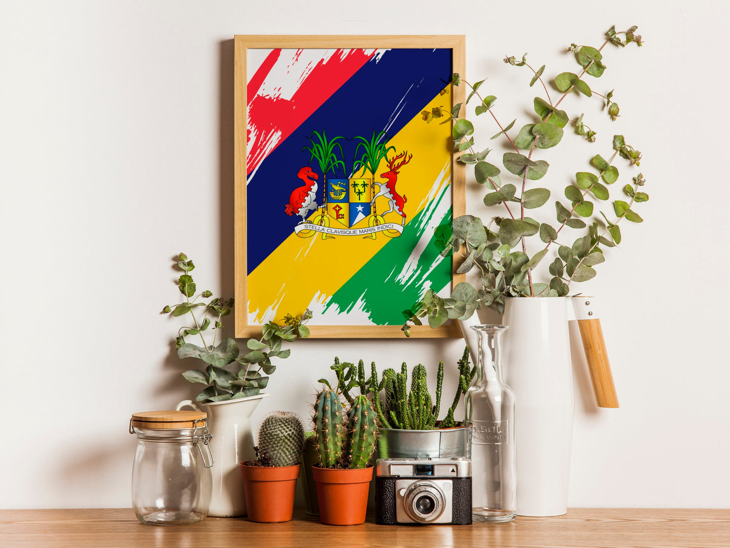 Mauritius Flag Print | Mauritius Poster | Mauritius Wall art print | Mauritius Home Decoration | Unframed