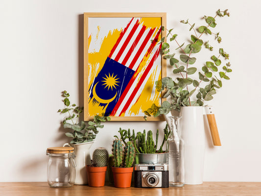 Malaysia Flag Print | Malaysia Poster | Malaysia Wall art print | Malaysia Home Decoration | Unframed