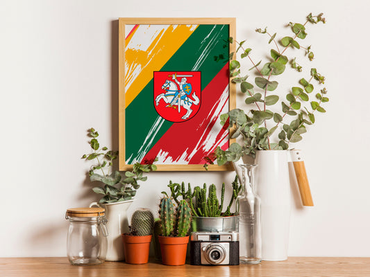 Lithuania Flag Print | Lithuania Poster | Lithuania Wall art print | Lithuania Home Decoration | Unframed